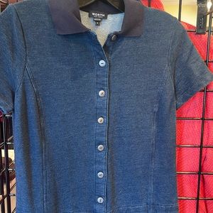 Worth navy jersey knit jumpsuit runs very long …